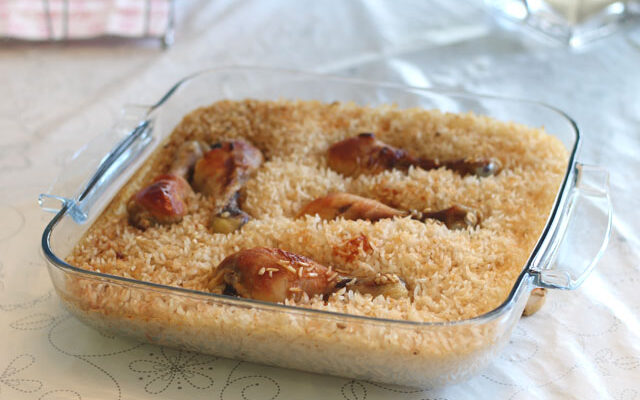 עוף ואורז אפויים בתנור
