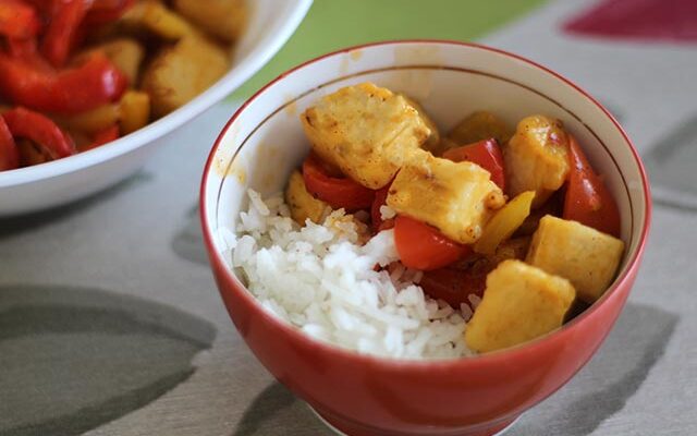 טופו חמוץ מתוק מוקפץ