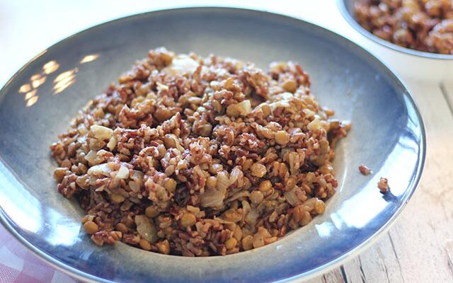 מג'דרה מאורז אדום בתנור